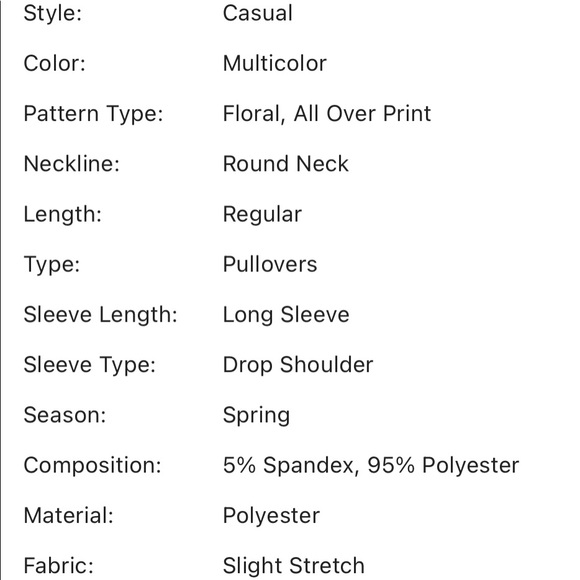 🌺HPx2🌺 SHEIN Floral Print White Pullover - Picture 7 of 9